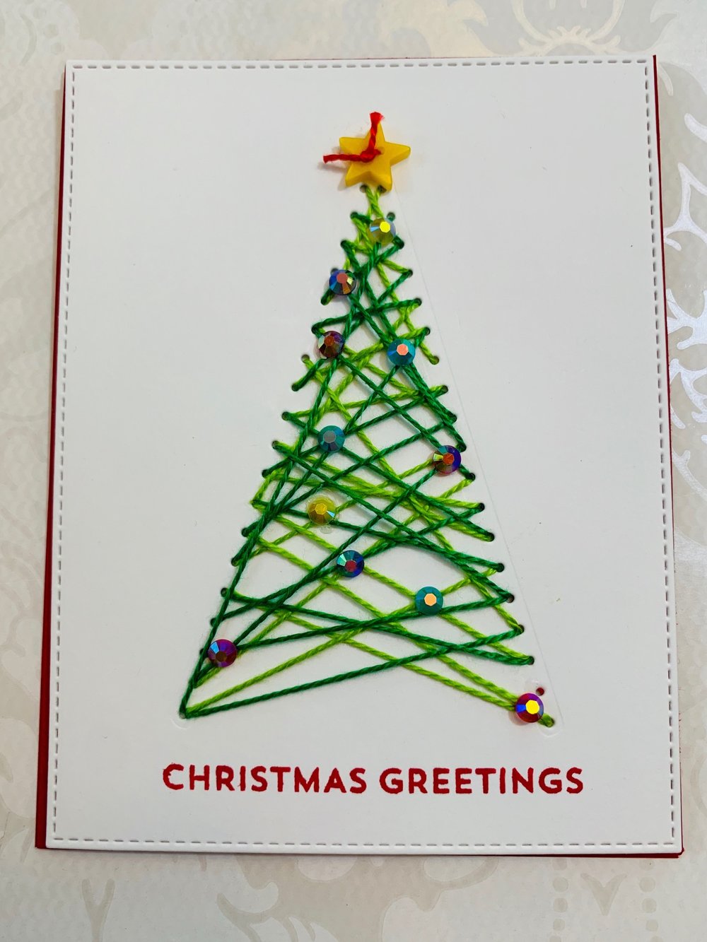 Stitched Christmas Tree Cards Positively Jane