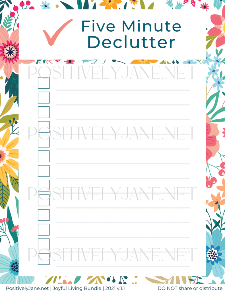 five minute declutter