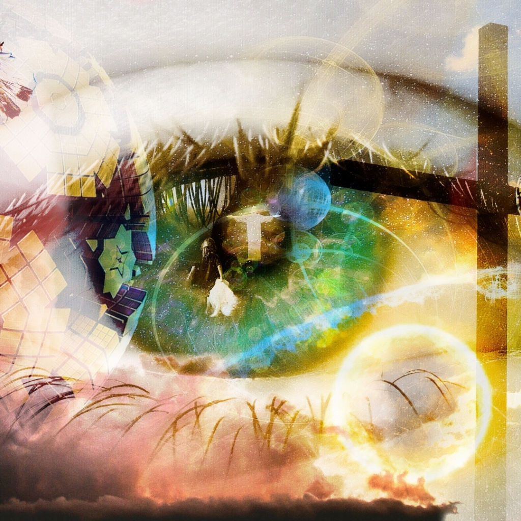 an eye that is artistically drawn with jesus in the middle | things that will not be in heaven | positively jane